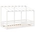 Cama infantil con techo madera maciza pino blanca 90x200