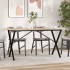 Mesa de comedor marco X madera maciza pino y acero