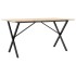 Mesa de comedor marco X madera maciza pino y acero