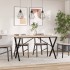 Mesa de comedor marco X madera maciza pino y acero