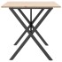 Mesa de comedor marco X madera maciza pino y acero