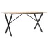 Mesa de comedor marco X madera maciza pino y acero