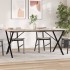 Mesa de comedor marco X madera maciza pino y acero