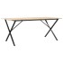 Mesa de comedor marco X madera maciza pino y acero