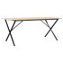 Mesa de comedor marco X madera maciza pino y acero