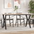 Mesa de comedor marco Y madera maciza pino y acero