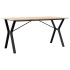 Mesa de comedor marco Y madera maciza pino y acero