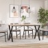 Mesa de comedor marco Y madera maciza pino y acero