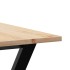 Mesa de comedor marco Y madera maciza pino y acero