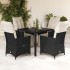 Set de muebles jardín 5 pzas con cojines ratán sintético