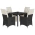 Set de muebles jardín 5 pzas con cojines ratán sintético