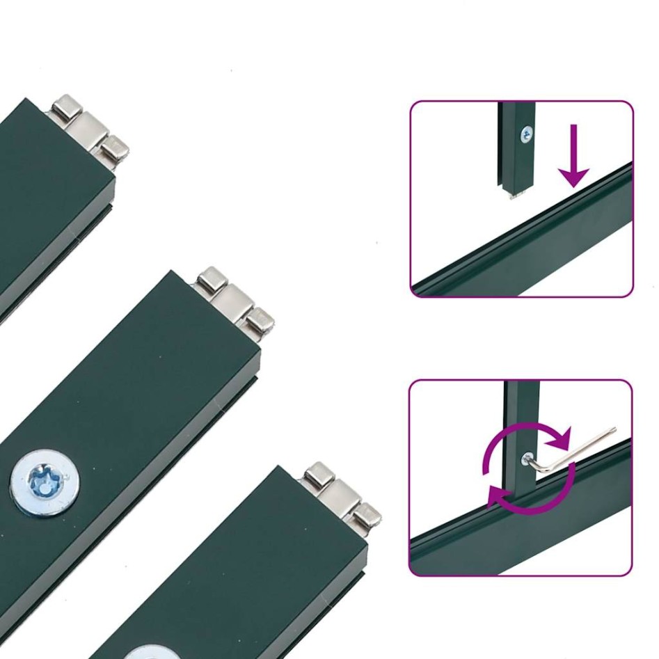 Invernadero con marco base aluminio verde 169x114x195