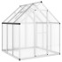Invernadero con marco base aluminio plateado 169x169x195