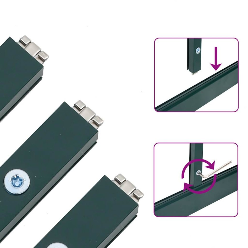 Invernadero con marco base aluminio verde 224x169x195