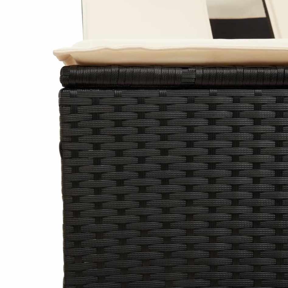 Tumbona doble con capota y cojines ratán sintético