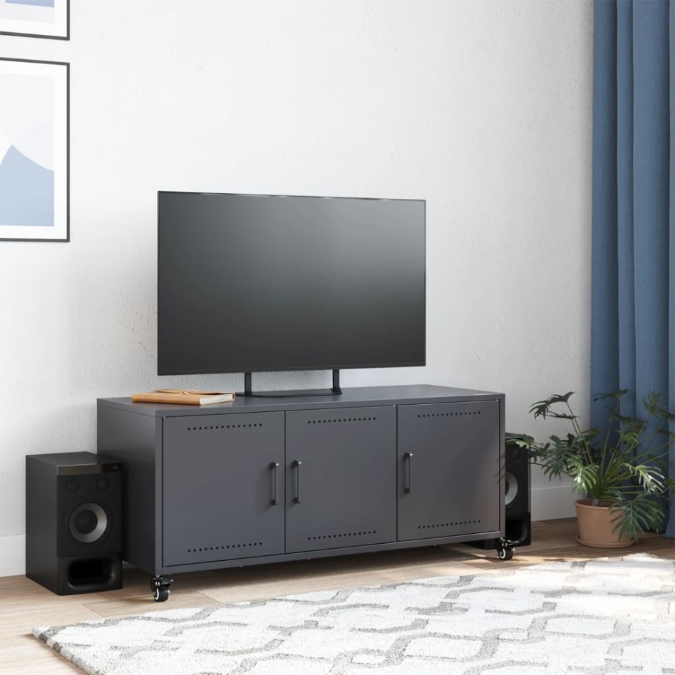 Mueble de TV acero gris antracita 100,5x39x43,5