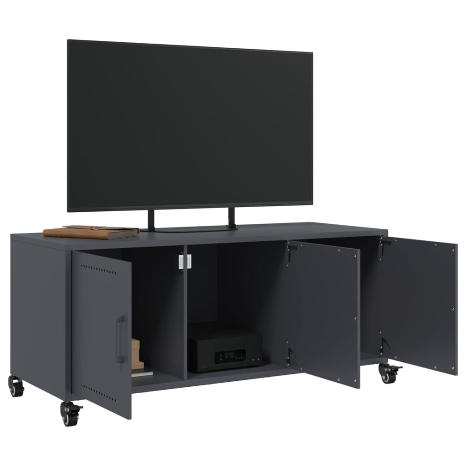 Mueble de TV acero gris antracita 100,5x39x43,5