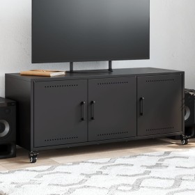 Mueble para TV acero negro 100,5x39x43,5