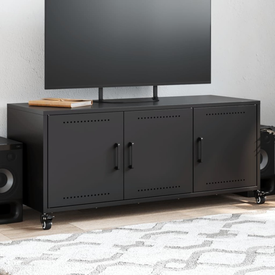 Mueble para TV acero negro 100,5x39x43,5