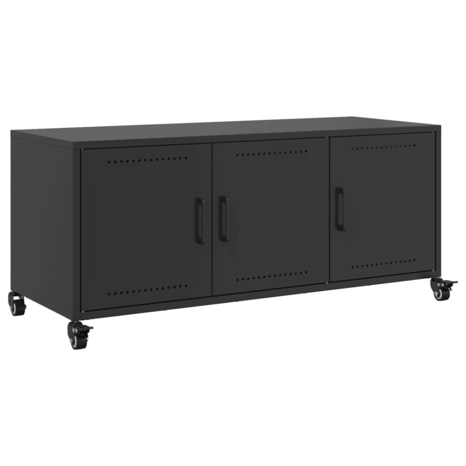 Mueble para TV acero negro 100,5x39x43,5