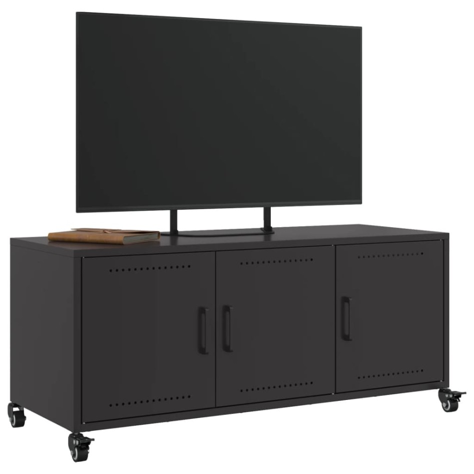 Mueble para TV acero negro 100,5x39x43,5