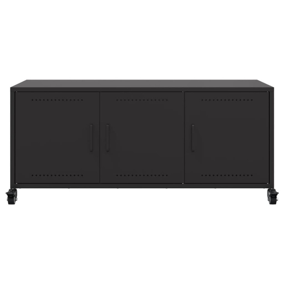 Mueble para TV acero negro 100,5x39x43,5