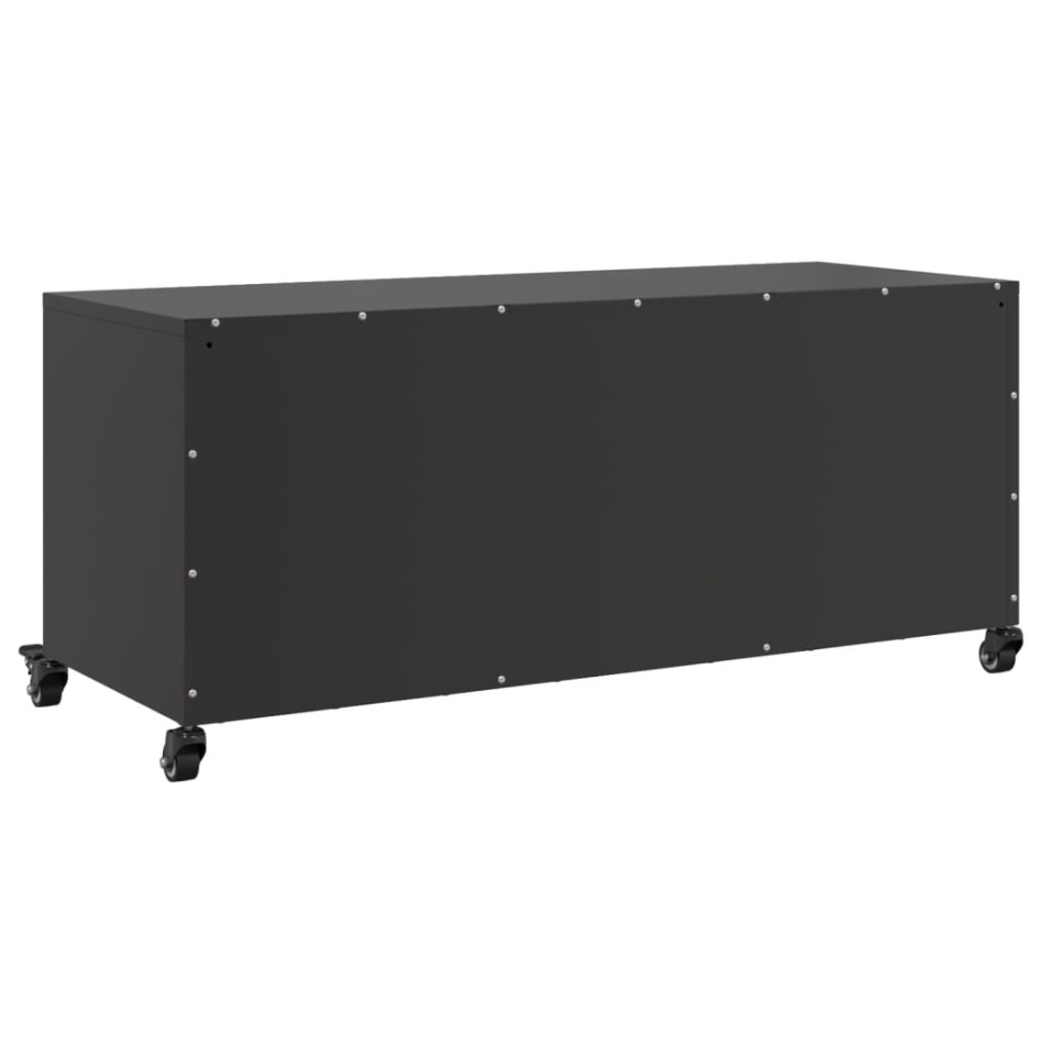 Mueble para TV acero negro 100,5x39x43,5