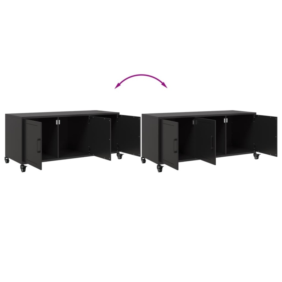 Mueble para TV acero negro 100,5x39x43,5