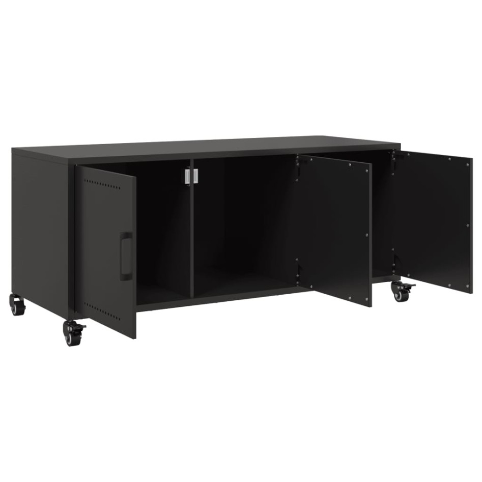 Mueble para TV acero negro 100,5x39x43,5