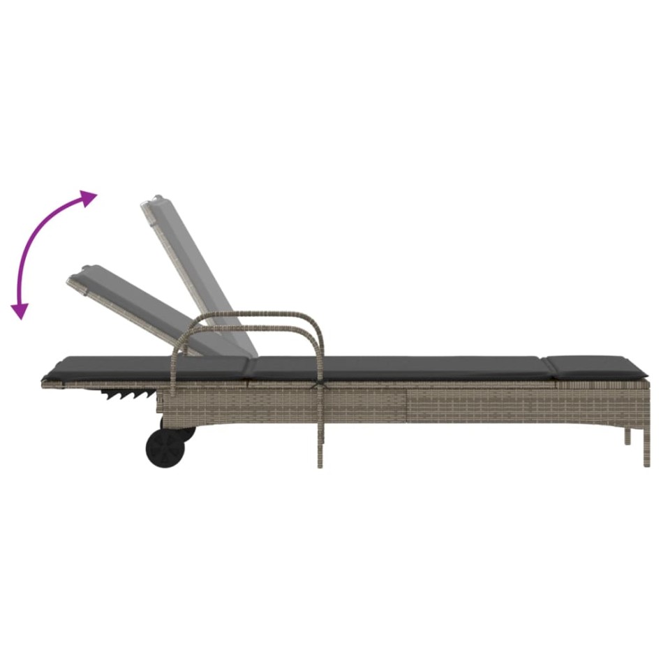 Tumbonas con cojines 2 unidades ratán sintético