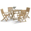 Juego de comedor de jardín 5 piezas madera maciza de acacia