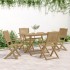 Juego de comedor de jardín 5 piezas madera maciza de