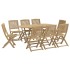 Juego de comedor de jardín 9 piezas madera maciza de