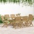 Juego de comedor de jardín 9 piezas madera maciza de