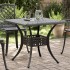 Mesa de jardín aluminio fundido negro 80x80x75