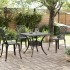 Mesa de jardín aluminio fundido negro 80x80x75