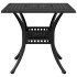 Mesa de jardín aluminio fundido negro 80x80x75