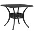 Mesa de jardín aluminio fundido negro 80x80x75