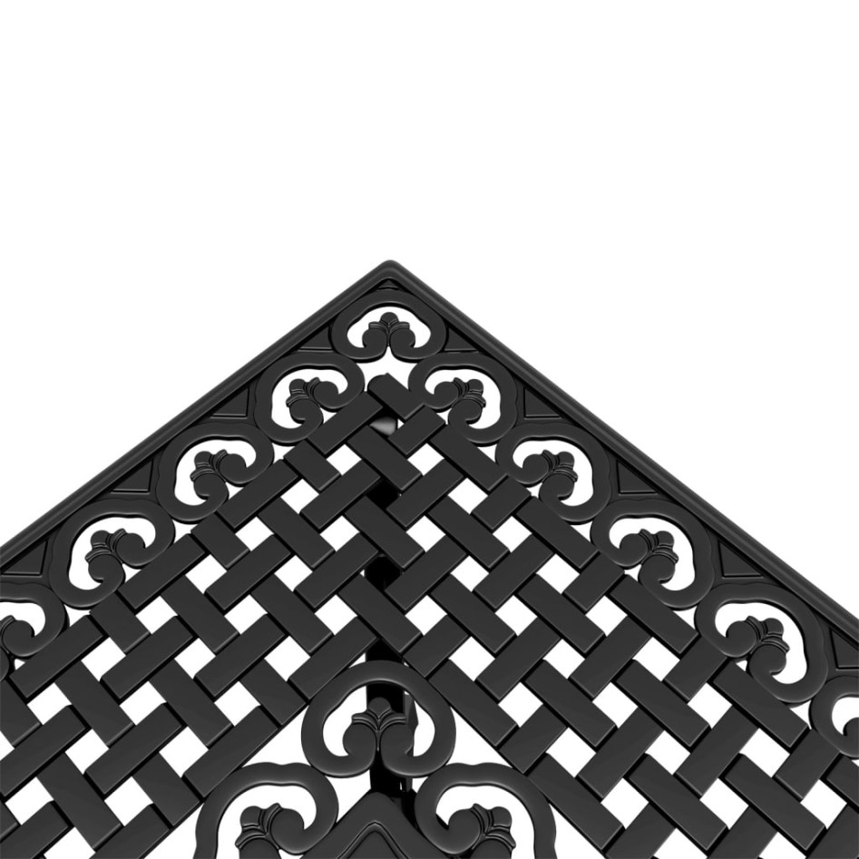 Mesa de jardín aluminio fundido negro 80x80x75