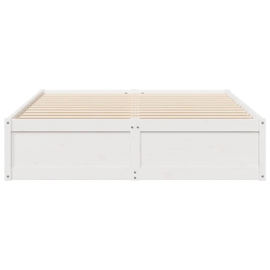 Estructura de cama sin colchón madera de pino blanca 140x190