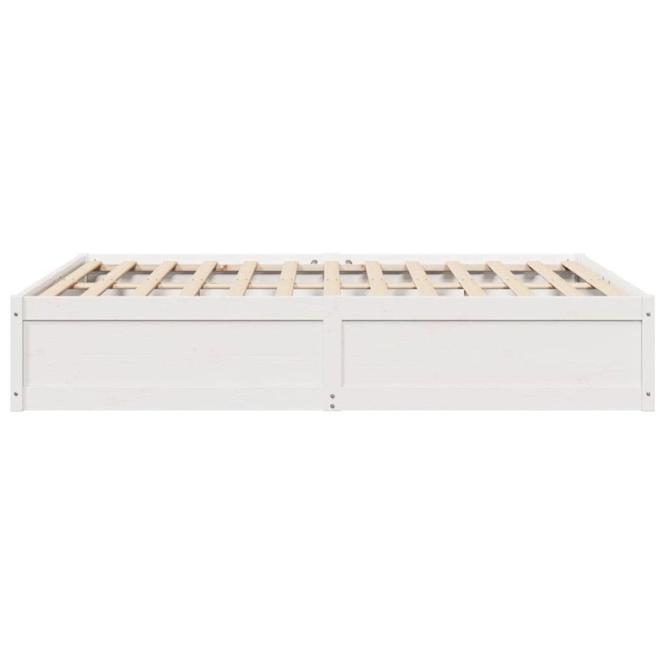 Estructura de cama sin colchón madera de pino blanca 140x190