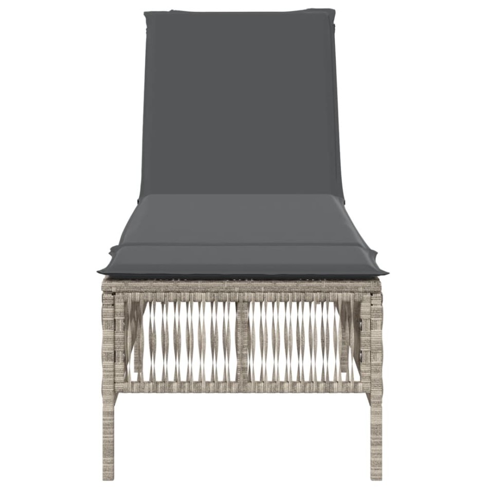 Tumbona con cojín ratán sintético gris