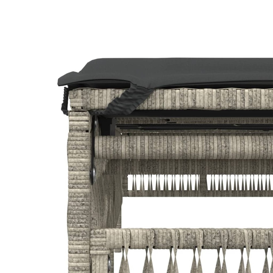 Tumbona con cojín ratán sintético gris