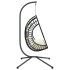 Silla colgante huevo con soporte ratán y acero