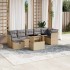 Set de sofás de jardín y cojines 8 piezas ratán sintético