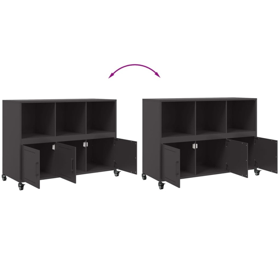 Aparador de acero negro 100,5x39x72