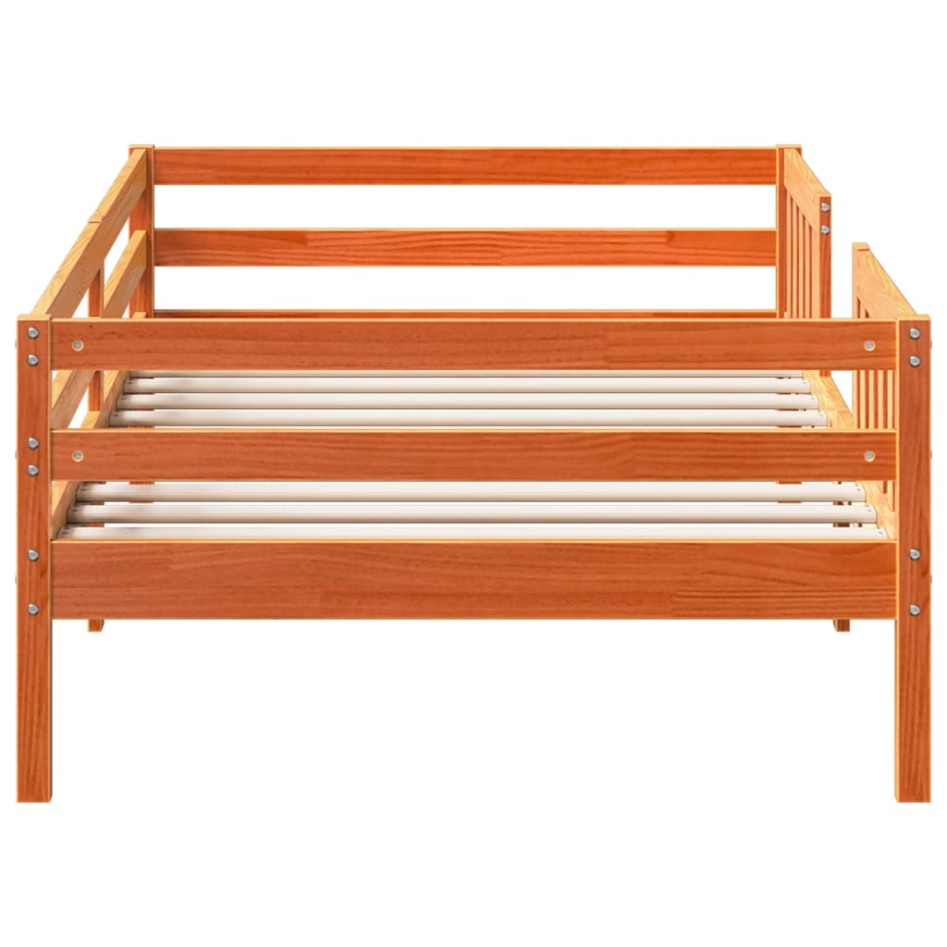 Estructura de cama sin colchón madera de pino marrón 90x200