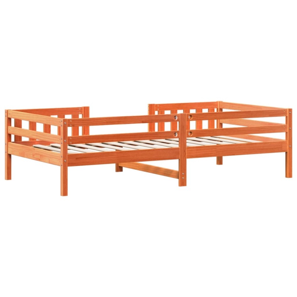 Estructura de cama sin colchón madera de pino marrón 90x200