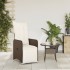 Sillón reclinable de jardín con cojines ratán sintético