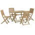 Juego de comedor de jardín 5 piezas madera maciza de